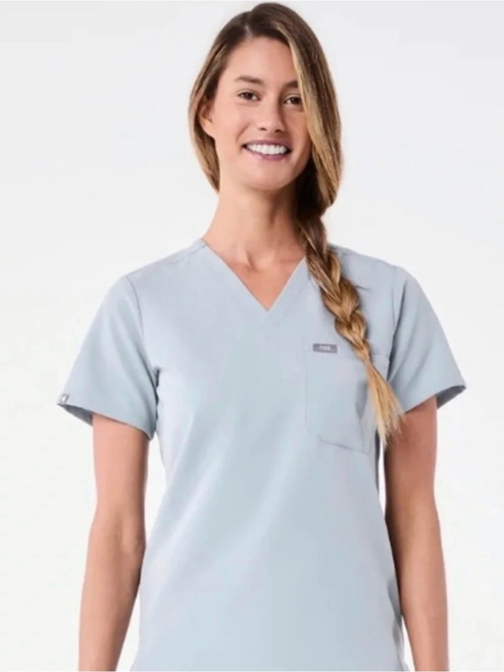 Figs Dusty Blue Catarina Petite - One-Pocket Scrub Top